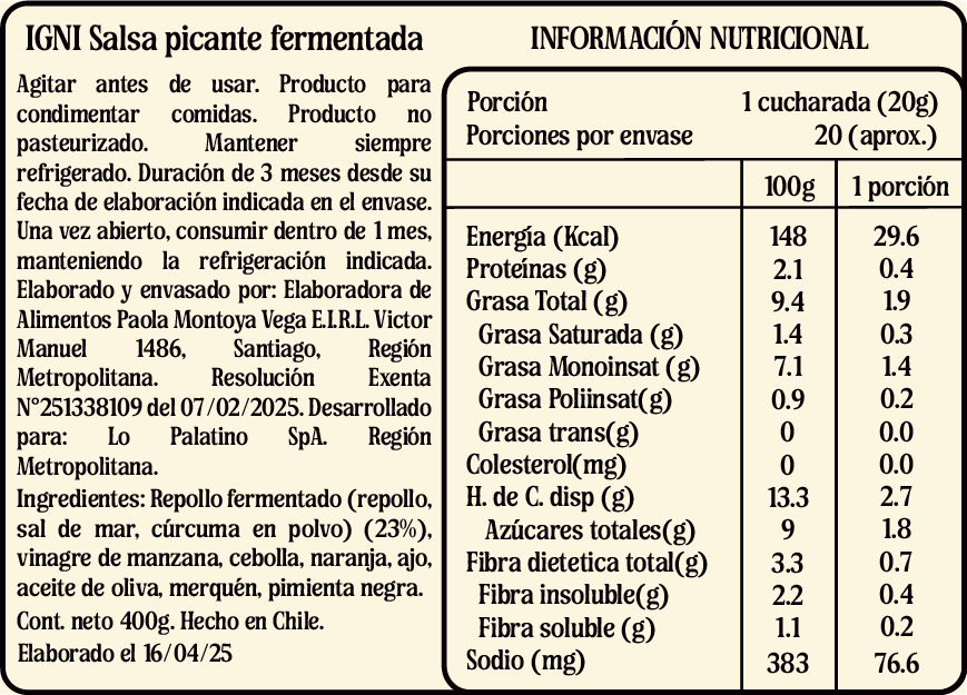 IGNI - Salsa Probiótica